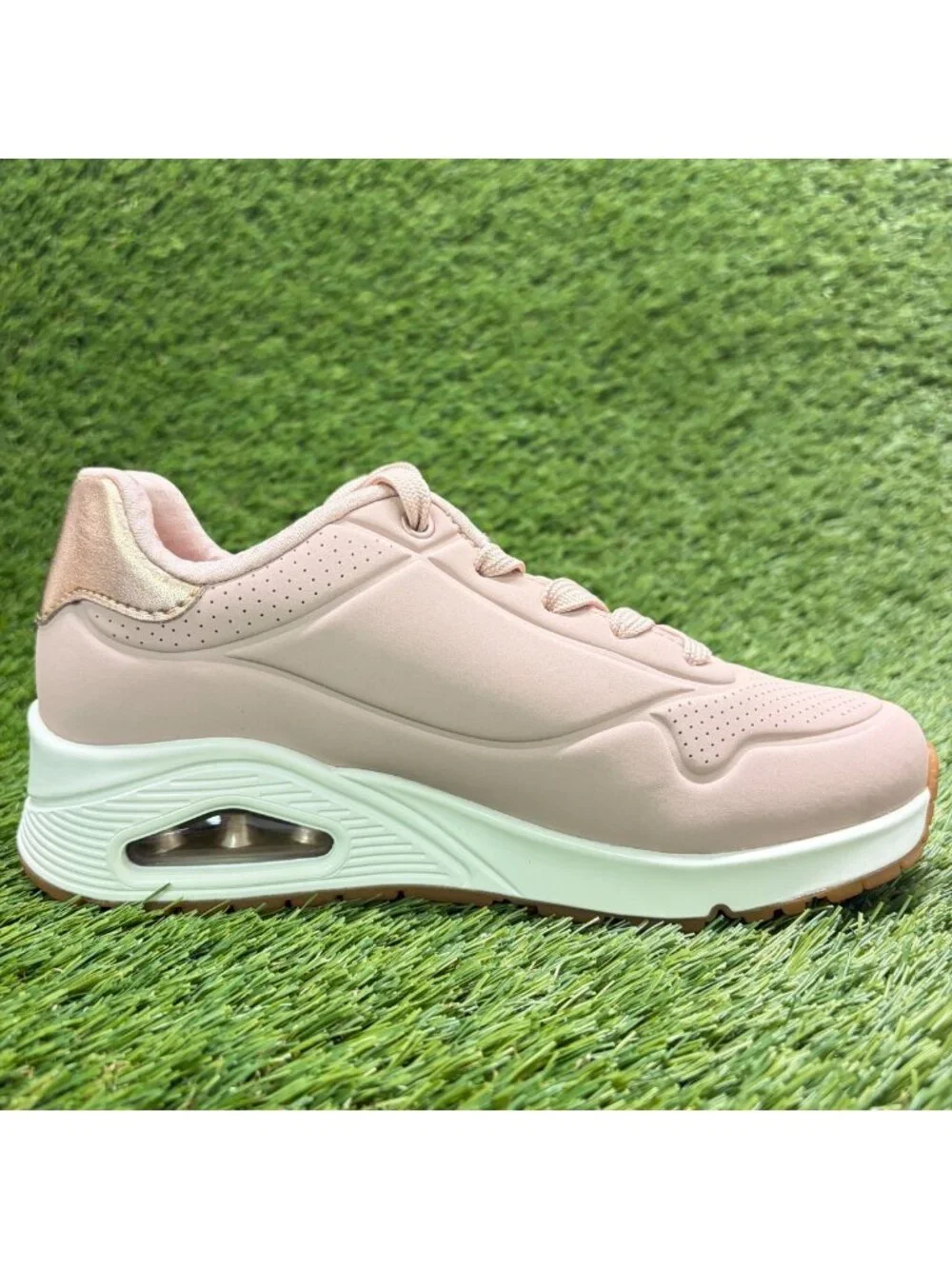 Skechers Uno Shimmer Away Womens Size 6.5 Pink White Running Shoes Sneakers